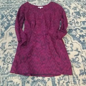 Eliot Madewell Purple print silk shirt dress 4